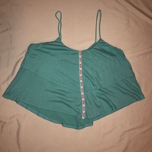 Teal spaghetti strap crop top
